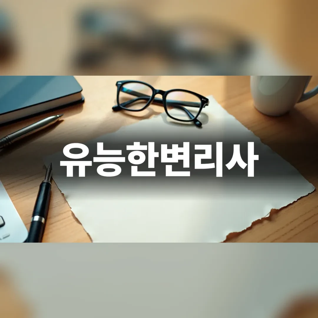 유능한변리사 — 원목 책상 위 종이와 안경, 만년필