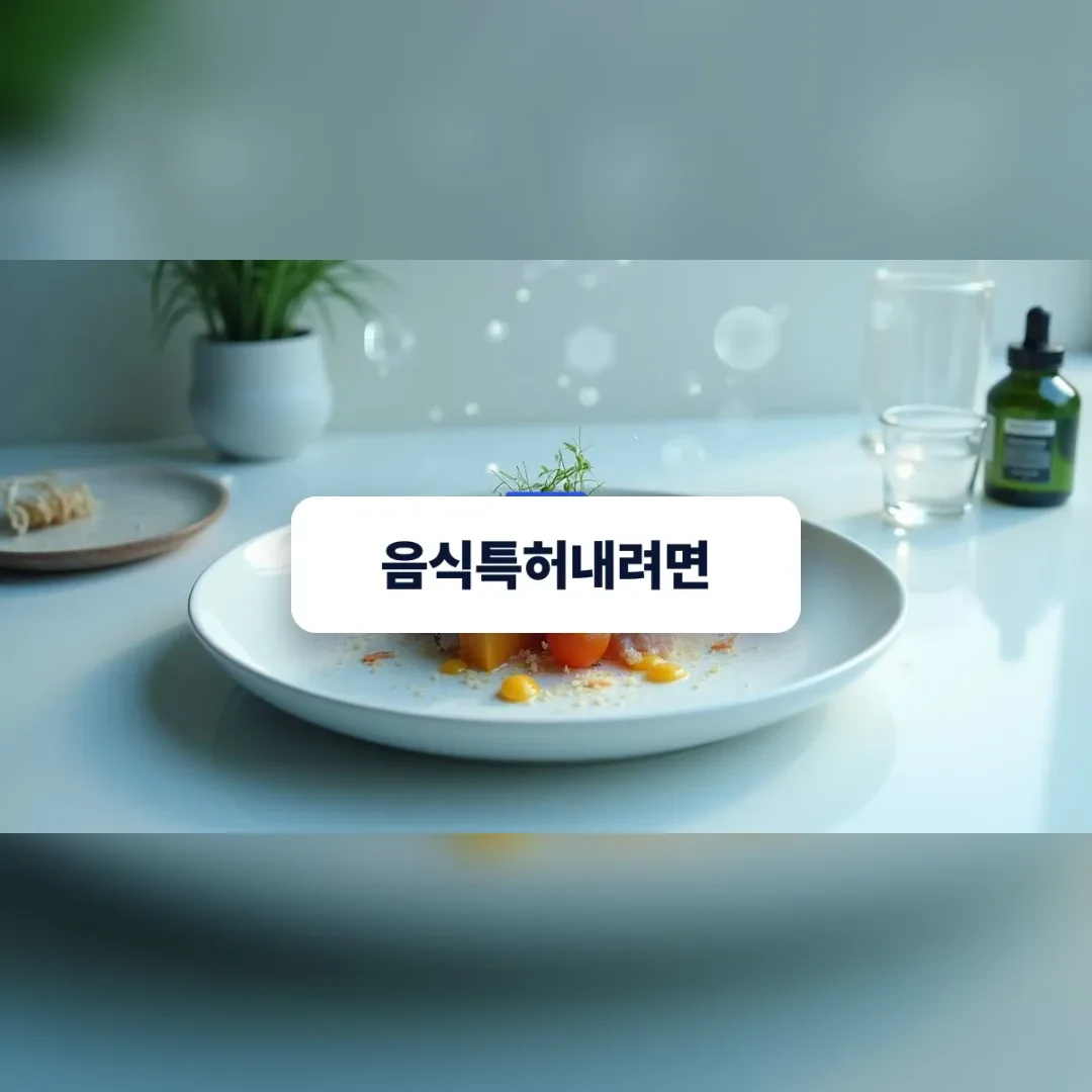 음식특허내려면 — 흰 접시에 담긴 요리와 허브 병