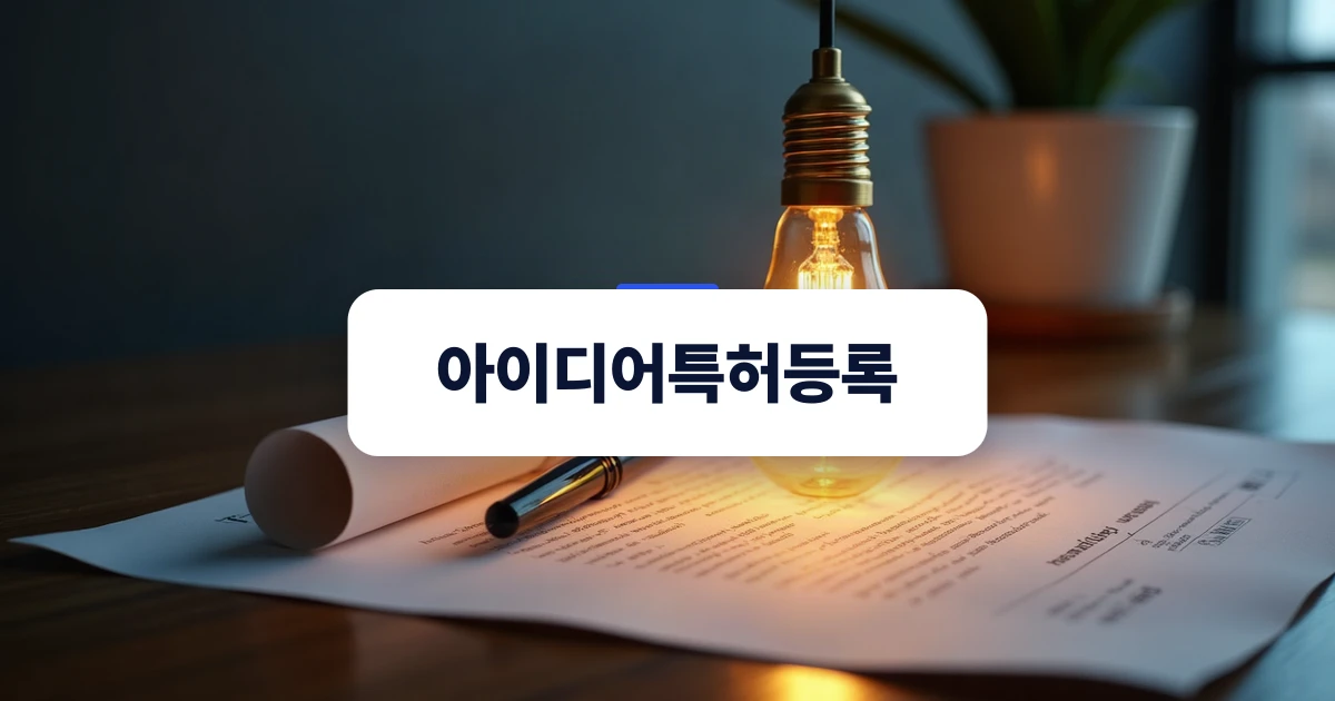 아이디어특허등록을 설명하는 서체 중심 표지 이미지