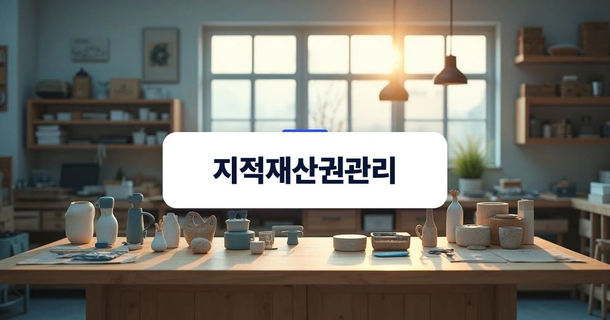 체계적인 권리 관리를 위해 정돈된 작업장의 시제품과 제품들