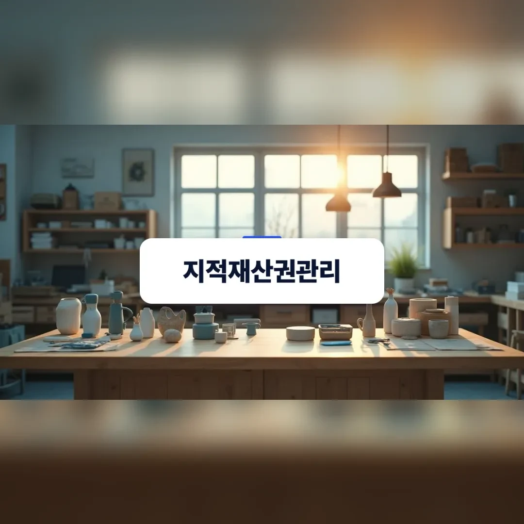 체계적인 권리 관리를 위해 정돈된 작업장의 시제품과 제품들