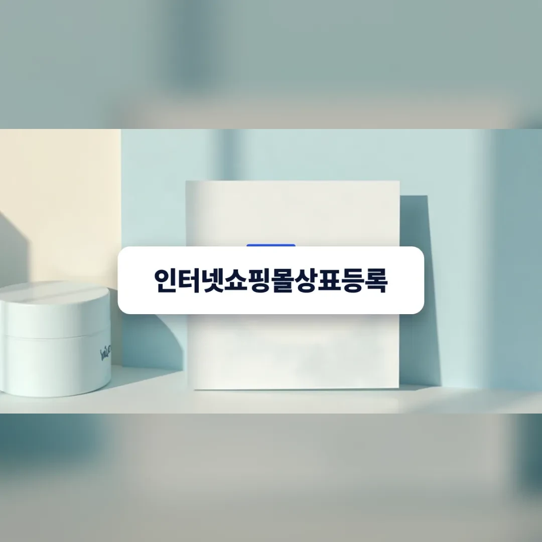 인터넷쇼핑몰상표등록 — 창가 흰 탁자 위의 흰 상자와 원형 용기