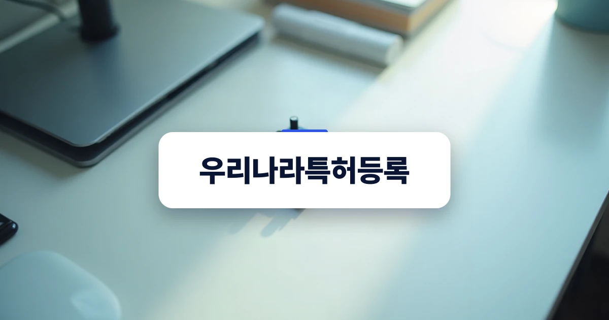 특허 출원 전 아이디어 점검을 나타내는 정갈한 작업대 연출 사진