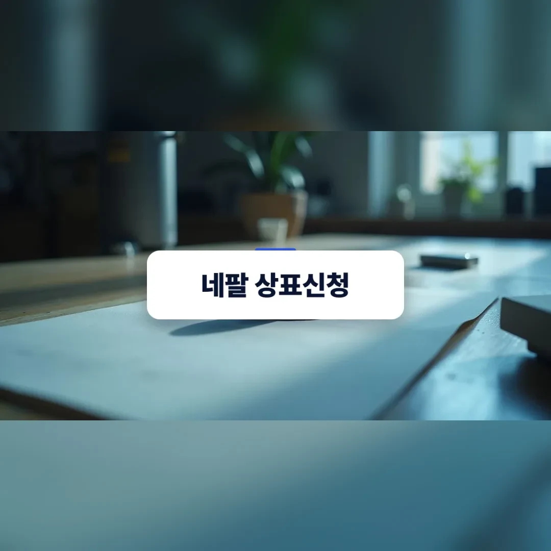 네팔 상표신청 — 어두운 책상 위에 펼쳐진 흰 종이
