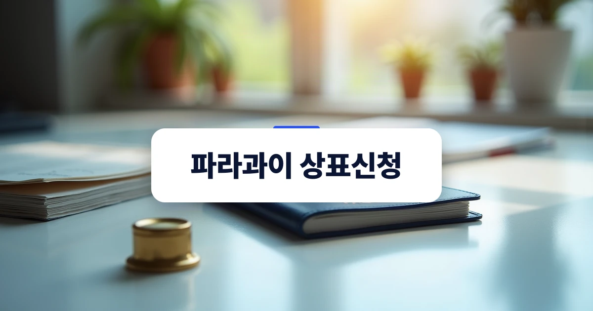 파라과이 상표신청 — 책상 위에 정갈하게 놓인 국제 무역 서류와 가죽 여권 케이스