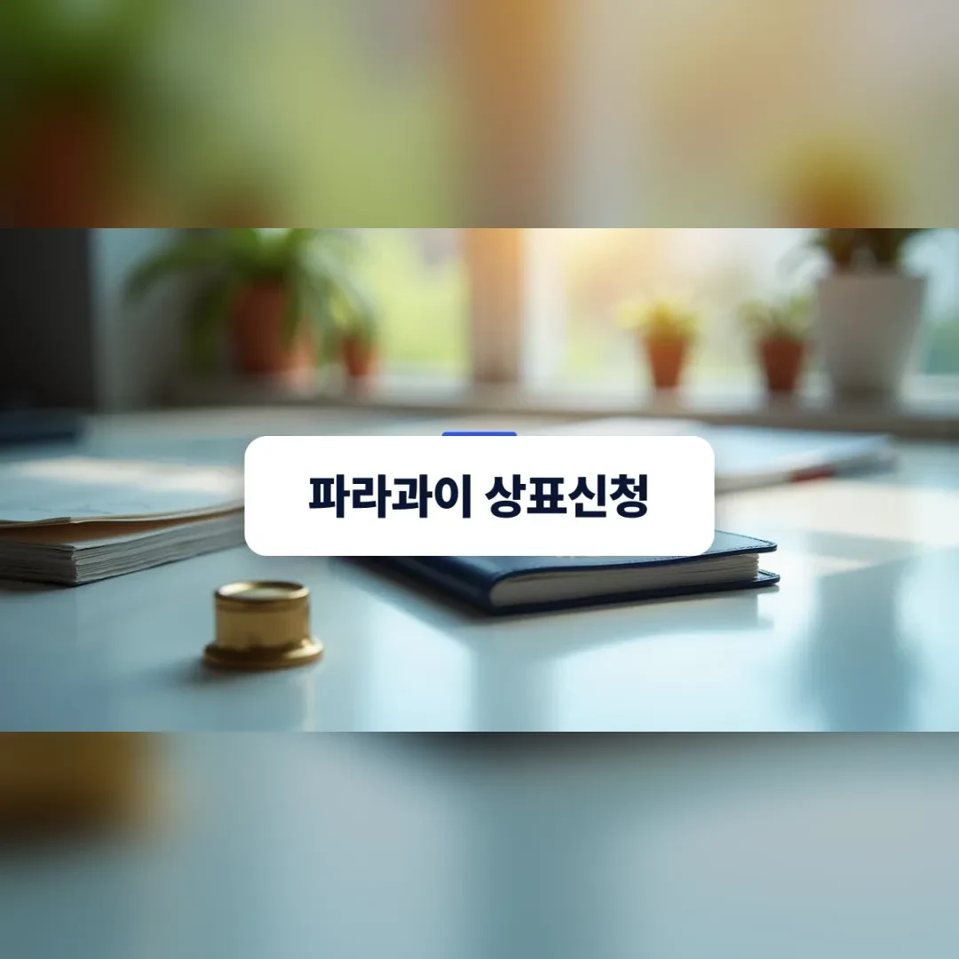 파라과이 상표신청 — 책상 위에 정갈하게 놓인 국제 무역 서류와 가죽 여권 케이스