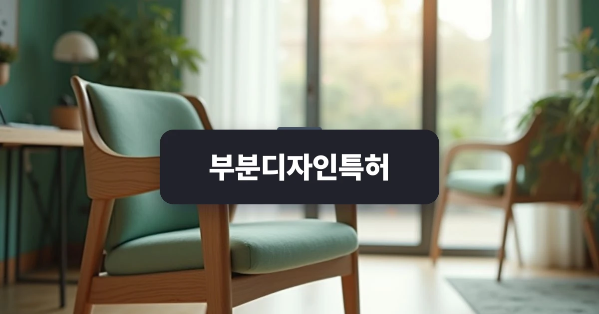 부분디자인특허 — 미니멀한 의자의 독특한 팔걸이 부분을 강조하여 촬영한 한국 디자인 스튜디오의 모습