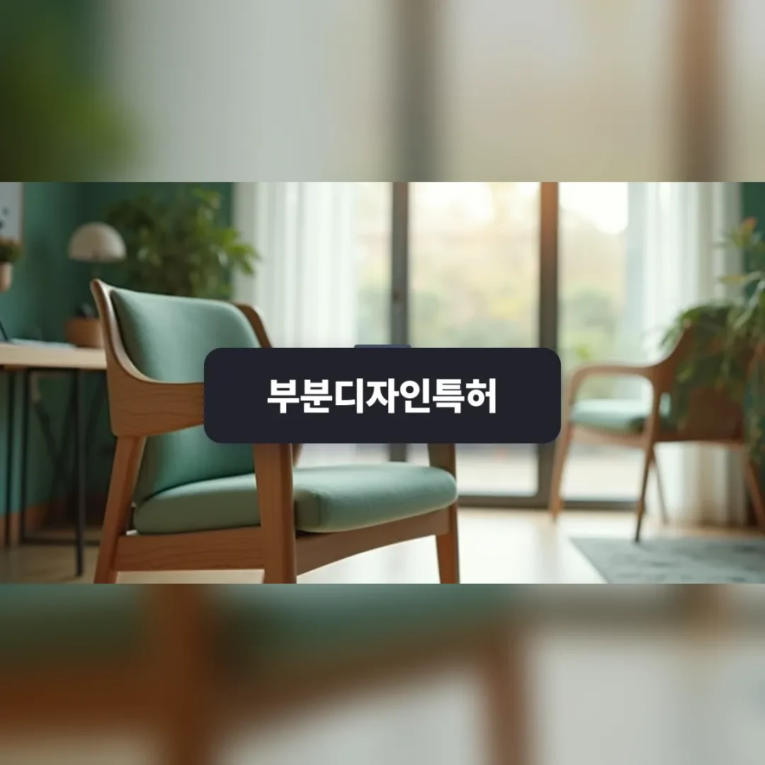 부분디자인특허 — 미니멀한 의자의 독특한 팔걸이 부분을 강조하여 촬영한 한국 디자인 스튜디오의 모습