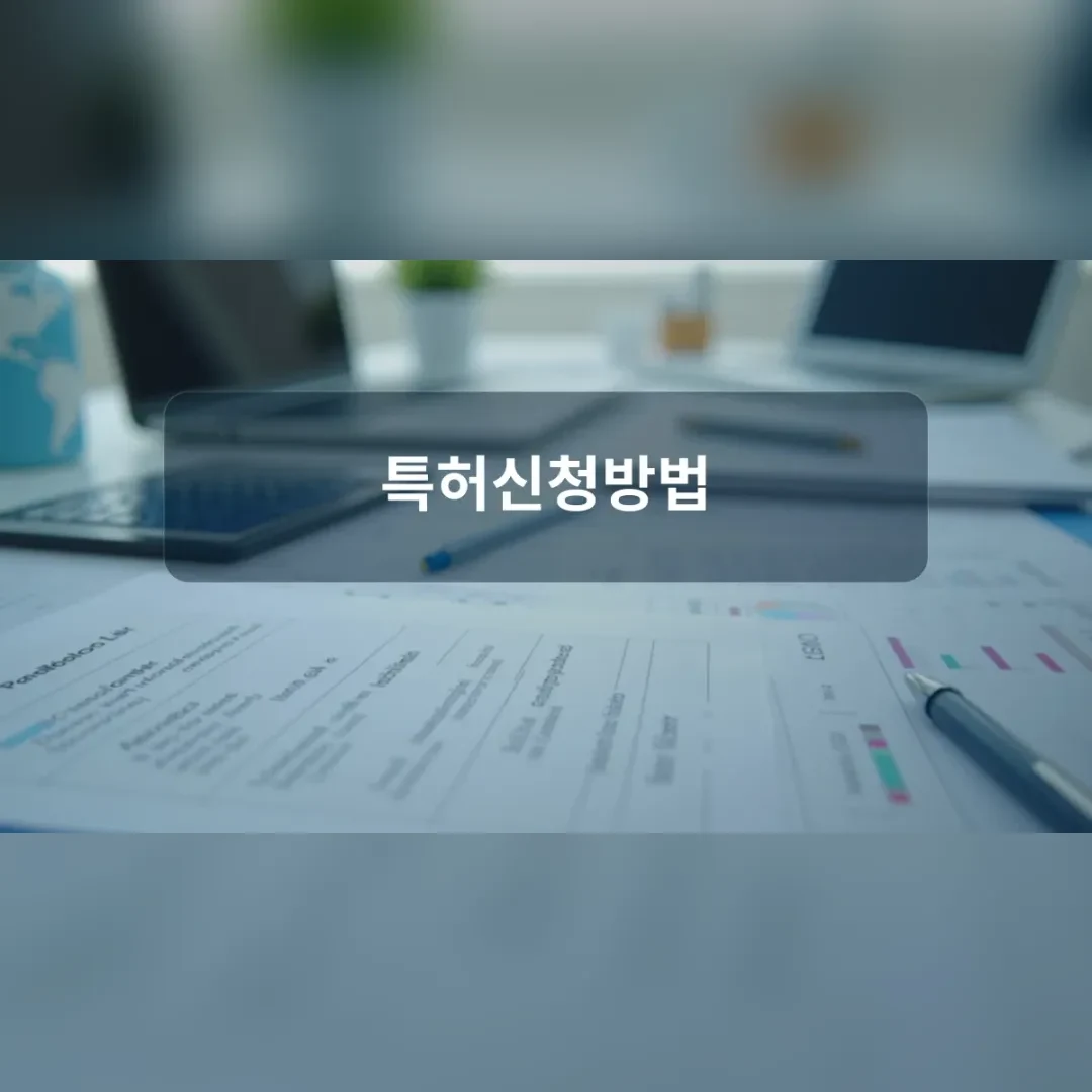 특허신청방법 — 책상 위 그래프가 그려진 서류와 펜