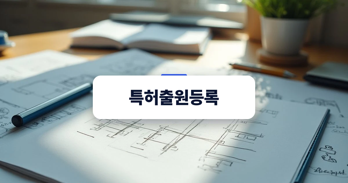 특허출원등록 준비를 위해 아이디어를 정리하는 업무 환경
