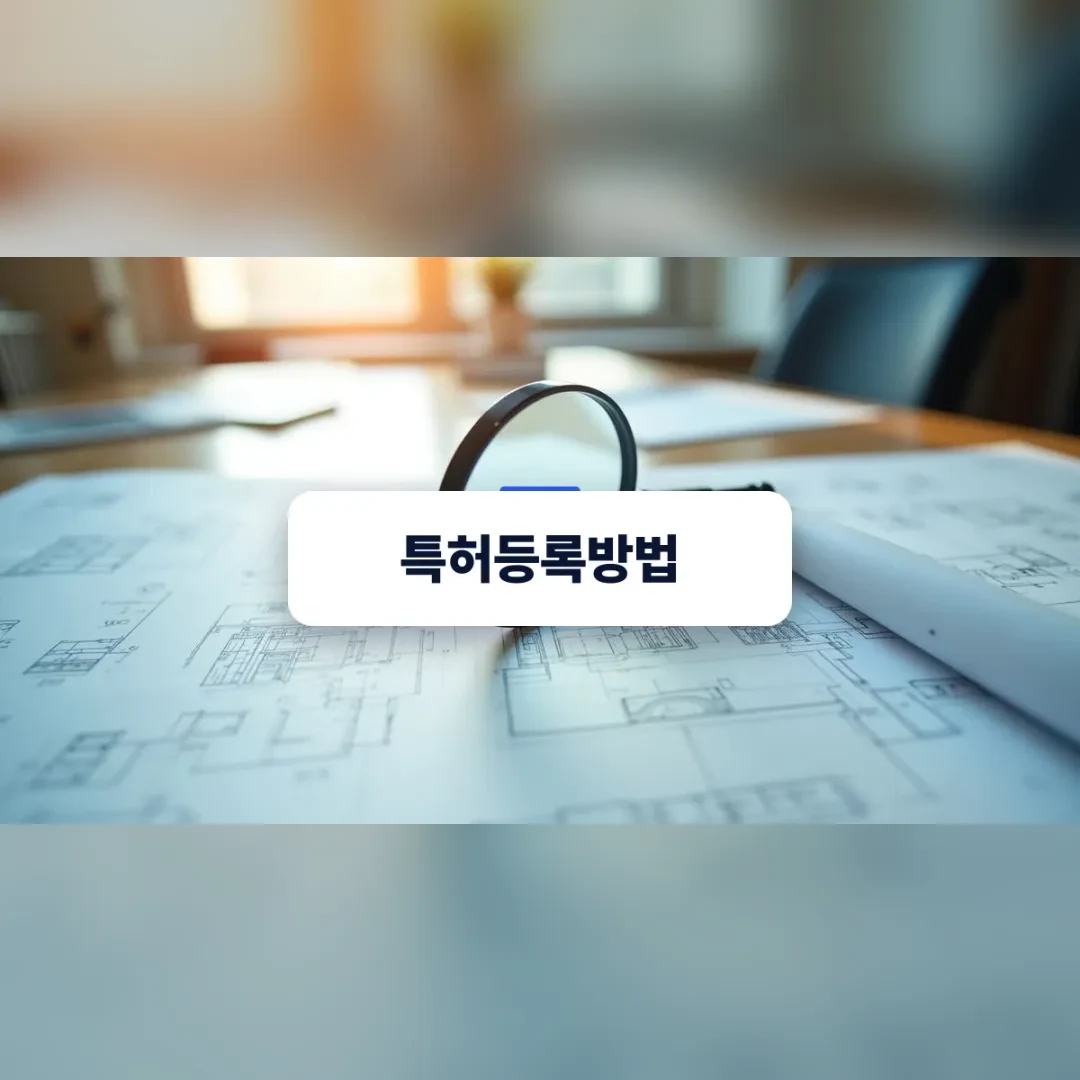 특허 출원 전 선행기술조사를 위해 기술 도면을 정밀하게 검토하는 모습