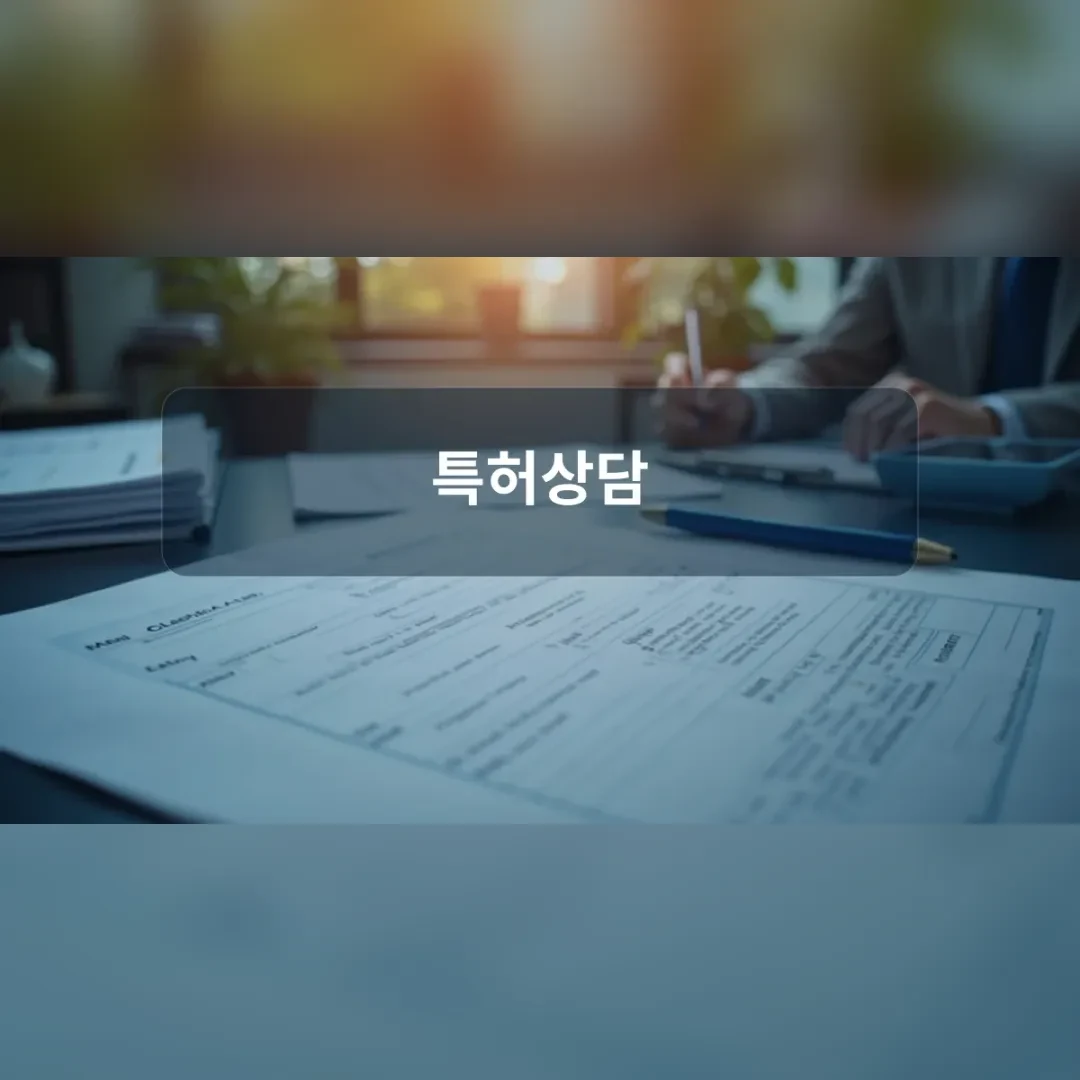 특허상담 — 책상 위 서류에 서명하는 정장 차림의 손