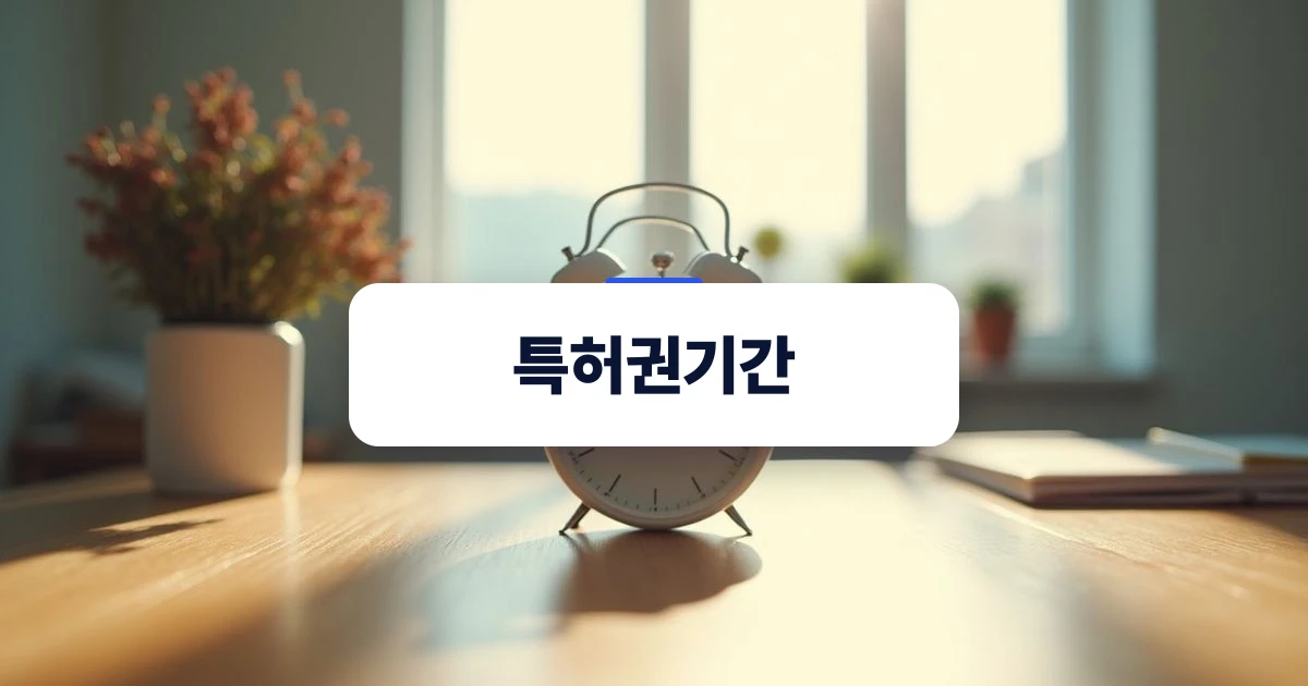 특허권 존속 기간 관리의 시간적 개념을 나타내는 이미지
