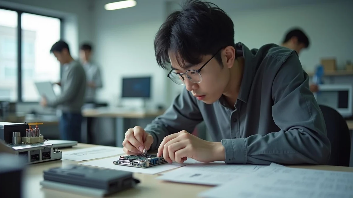 기술 제품 상용화 일정을 점검하는 사업자의 모습