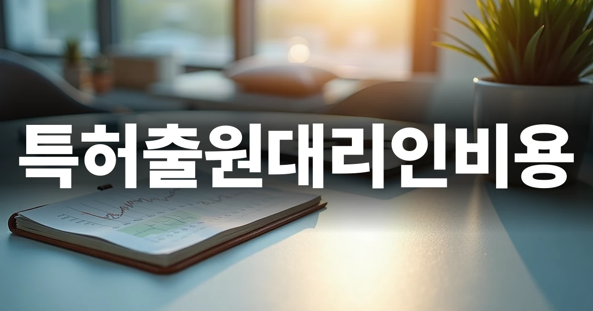 특허출원대리인비용을 검토하는 사업자의 데스크와 체크리스트