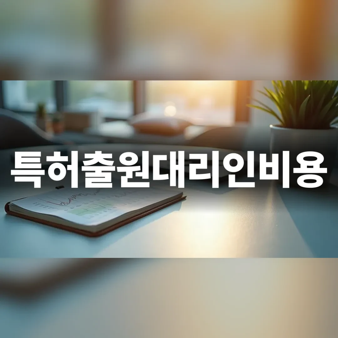 특허출원대리인비용을 검토하는 사업자의 데스크와 체크리스트