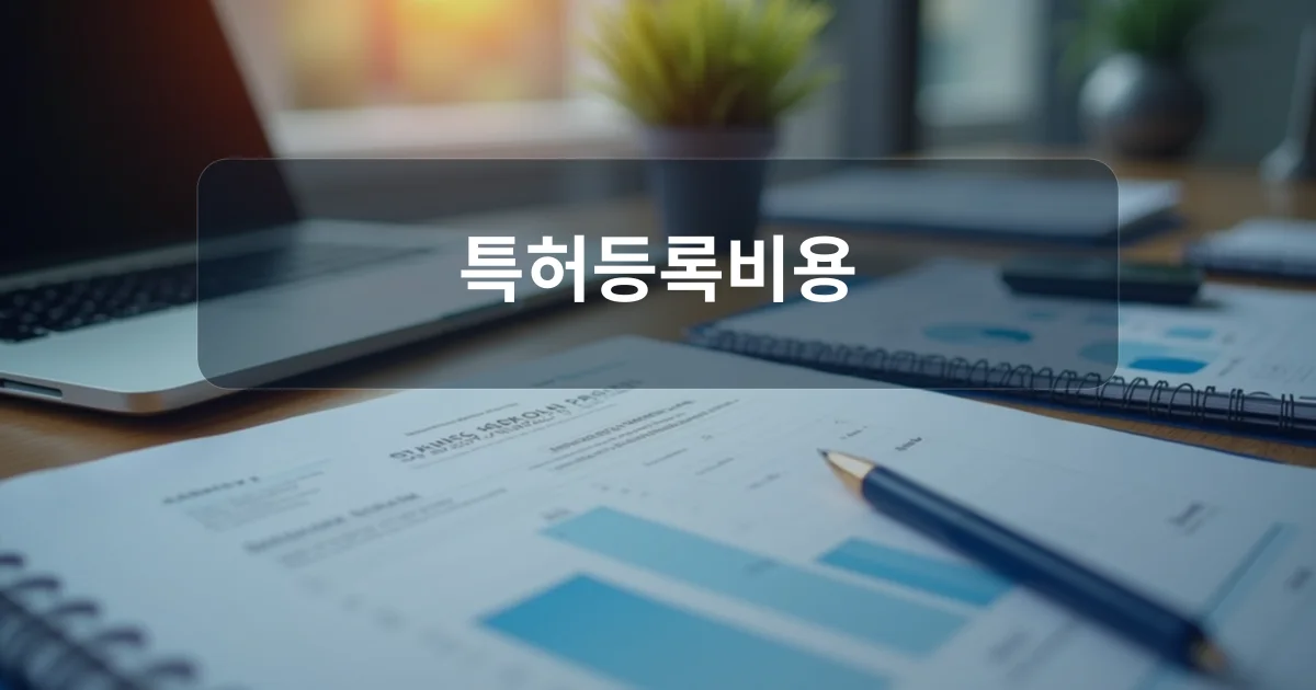 특허등록비용 산정을 검토하는 사업가의 책상