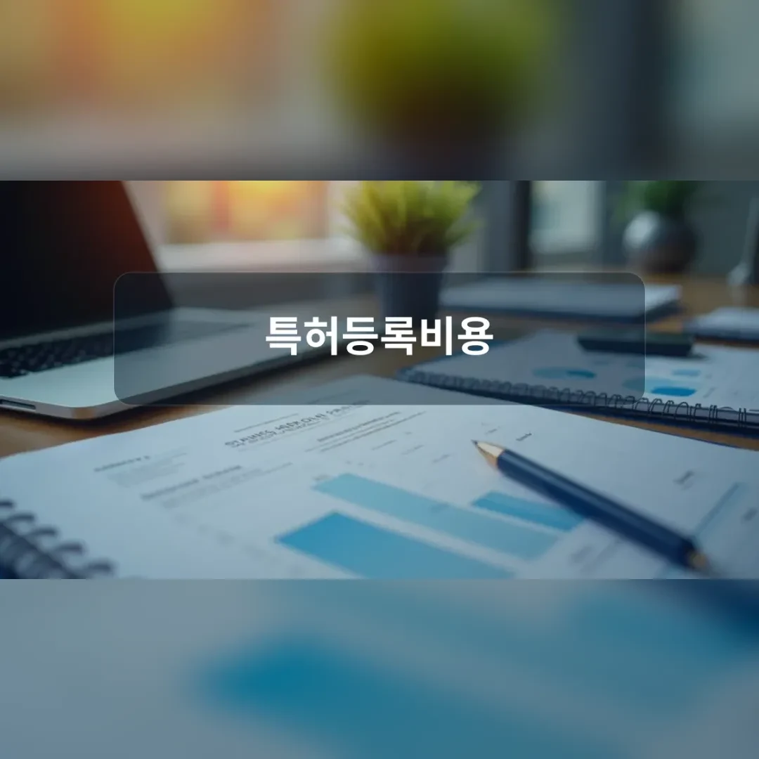 특허등록비용 산정을 검토하는 사업가의 책상
