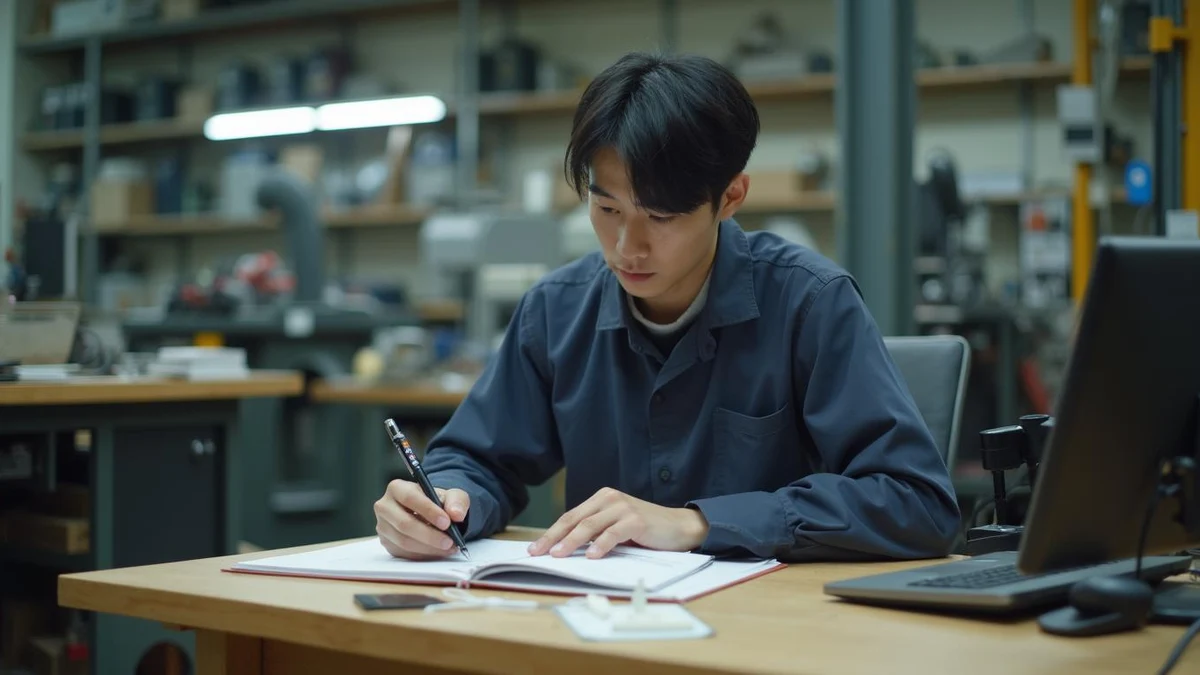 일정표를 보며 심사청구 기한을 챙기는 한국인 사업자