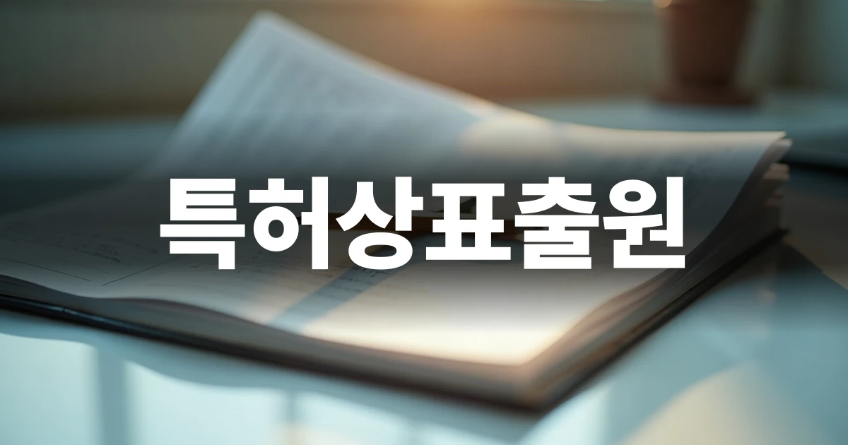 특허상표출원을 준비하기 위해 노트를 펼쳐놓은 모습