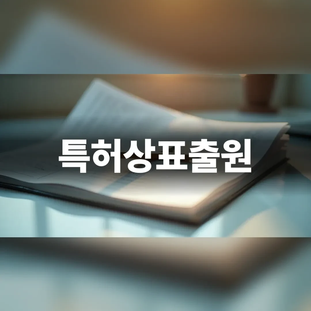 특허상표출원을 준비하기 위해 노트를 펼쳐놓은 모습