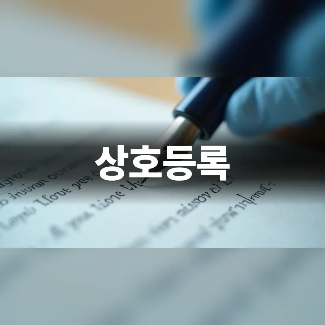 상호등록 — 장갑 낀 손으로 종이에 만년필로 글을 쓰는 모습