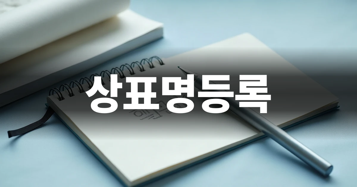 상표명등록을 고민하는 사업자를 위한 깔끔한 책상 위 노트와 펜