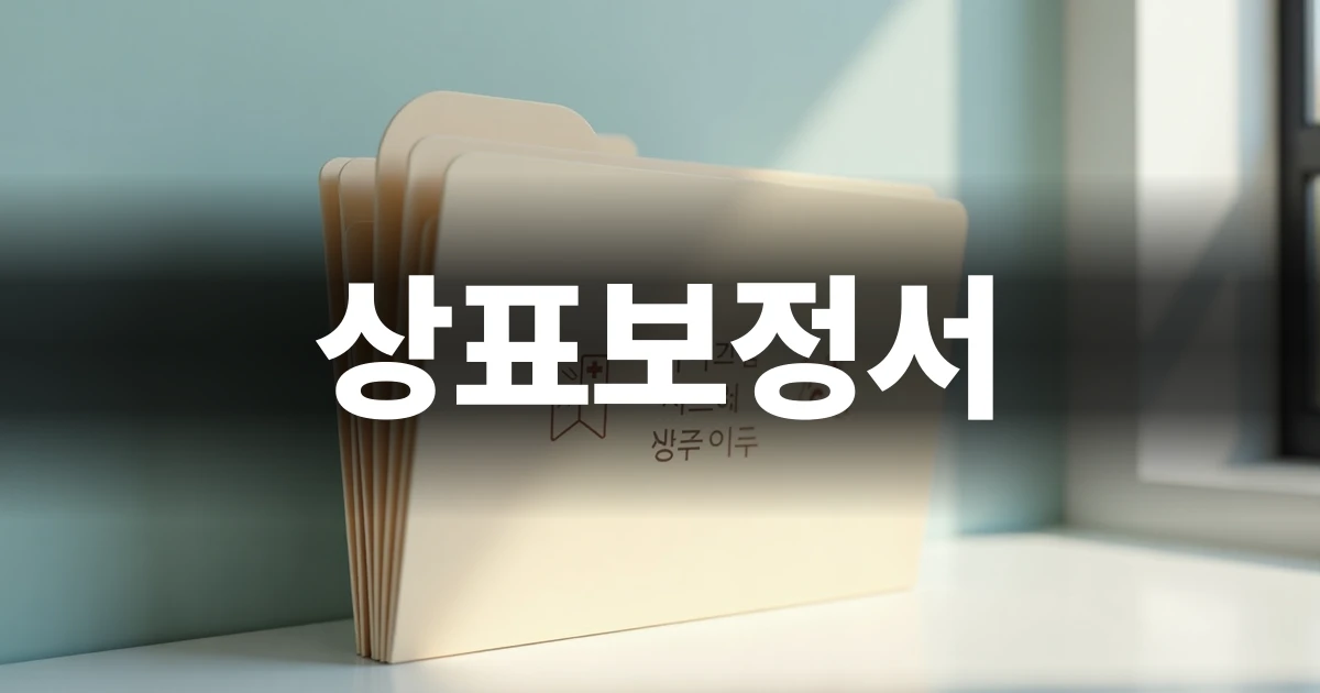 책상 위에 놓인 깔끔한 상표 출원 서류 파일