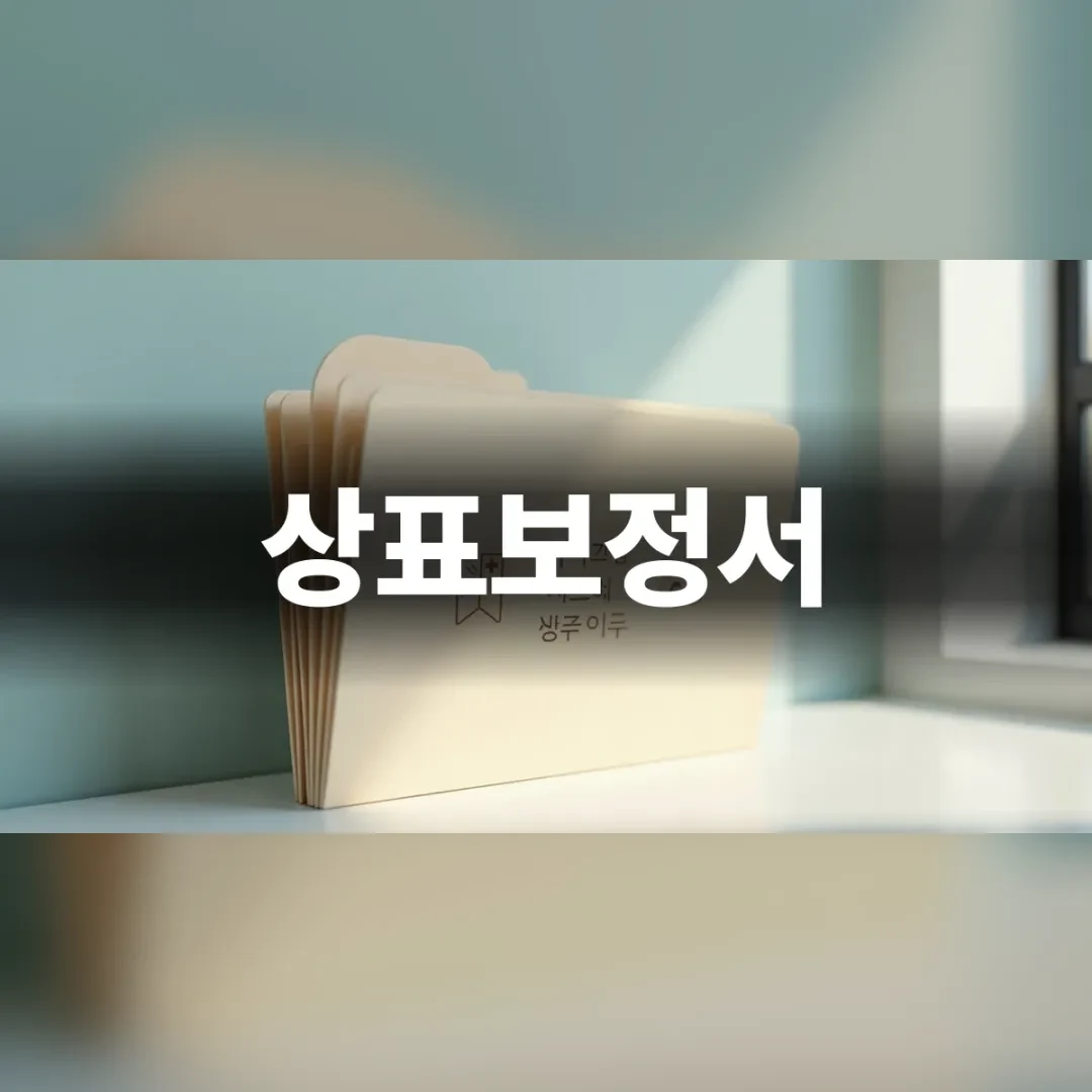 책상 위에 놓인 깔끔한 상표 출원 서류 파일