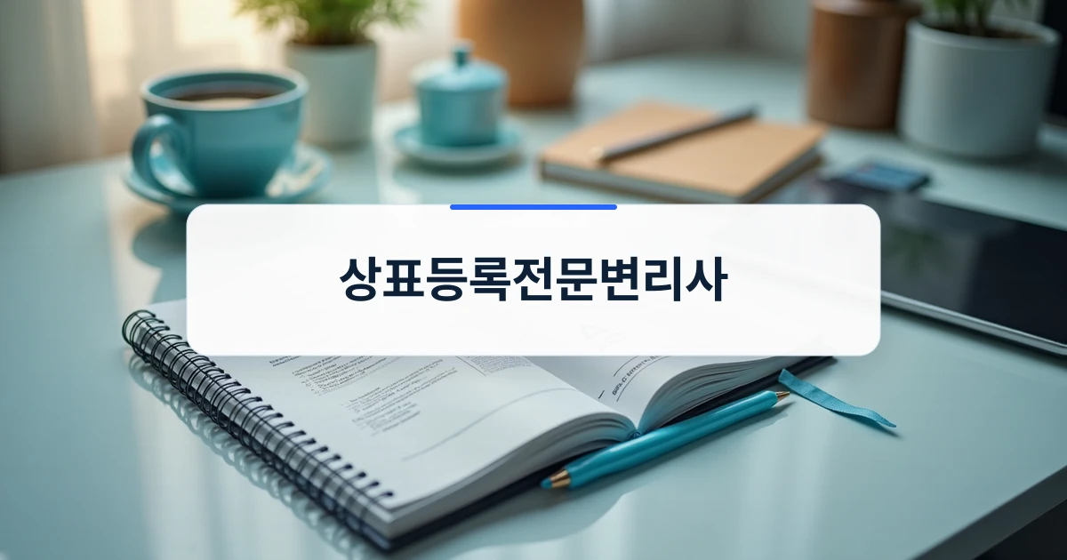 상표등록전문변리사 선택 가이드를 상징하는 깔끔한 미니멀 오피스 책상