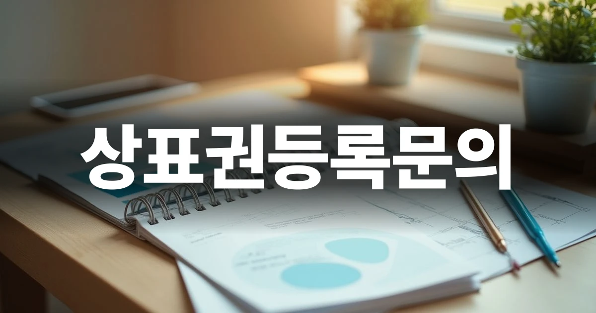 상표권등록문의 및 선행조사를 준비하는 깔끔한 책상 위 모습
