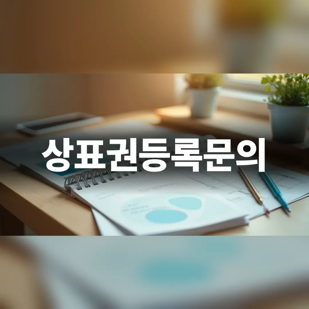 상표권등록문의 및 선행조사를 준비하는 깔끔한 책상 위 모습