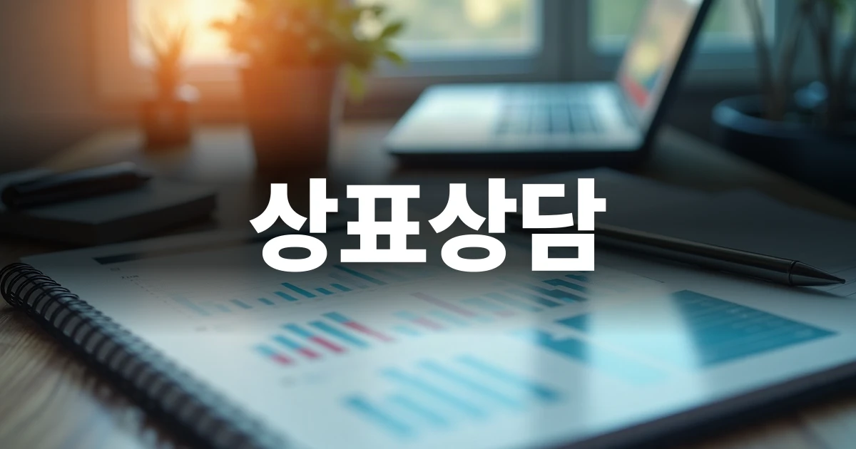 상표상담과 권리 확보를 고민하는 사업자의 깔끔한 책상 풍경
