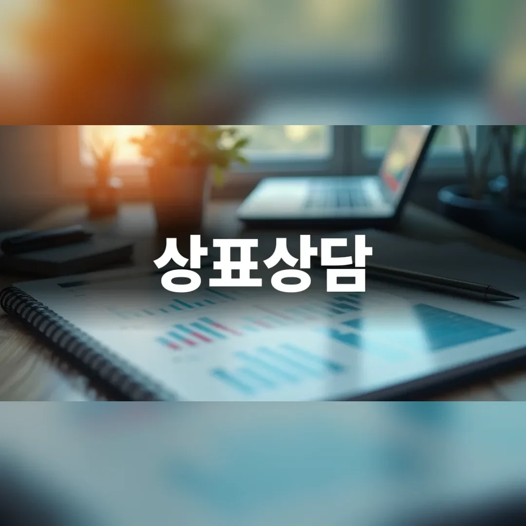 상표상담과 권리 확보를 고민하는 사업자의 깔끔한 책상 풍경