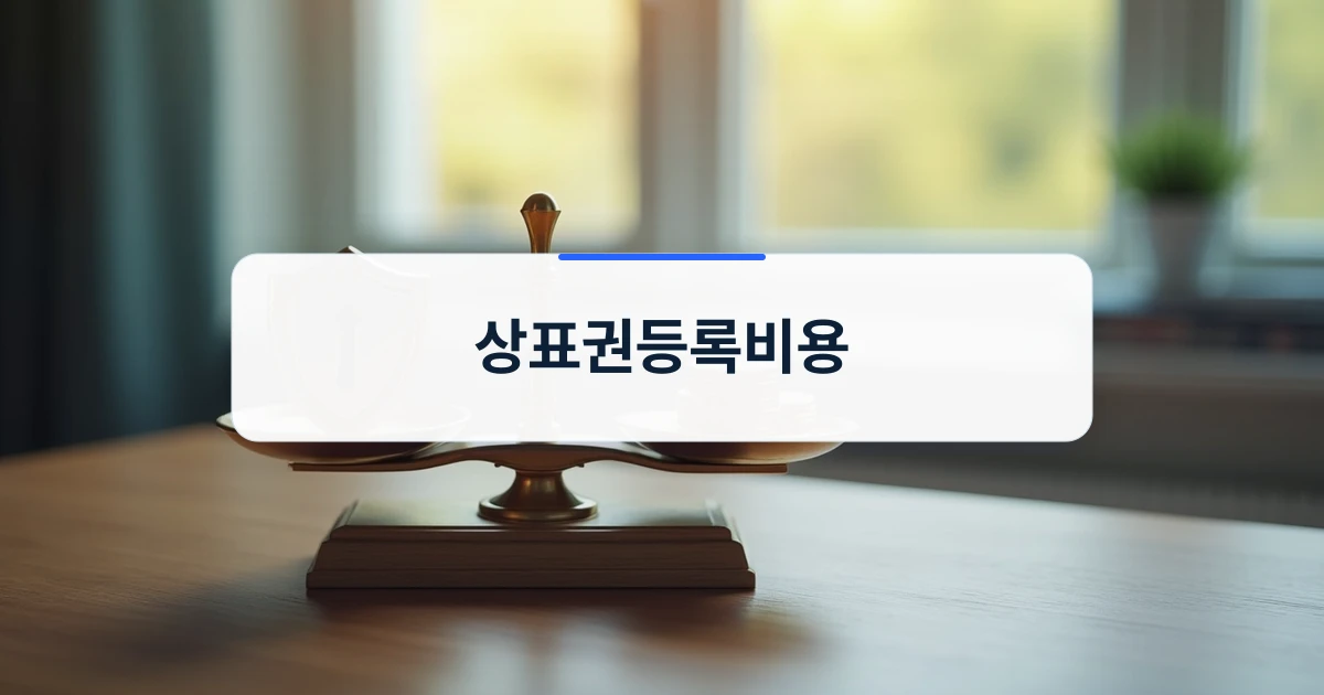 상표권 등록 비용의 균형을 보여주는 저울 이미지