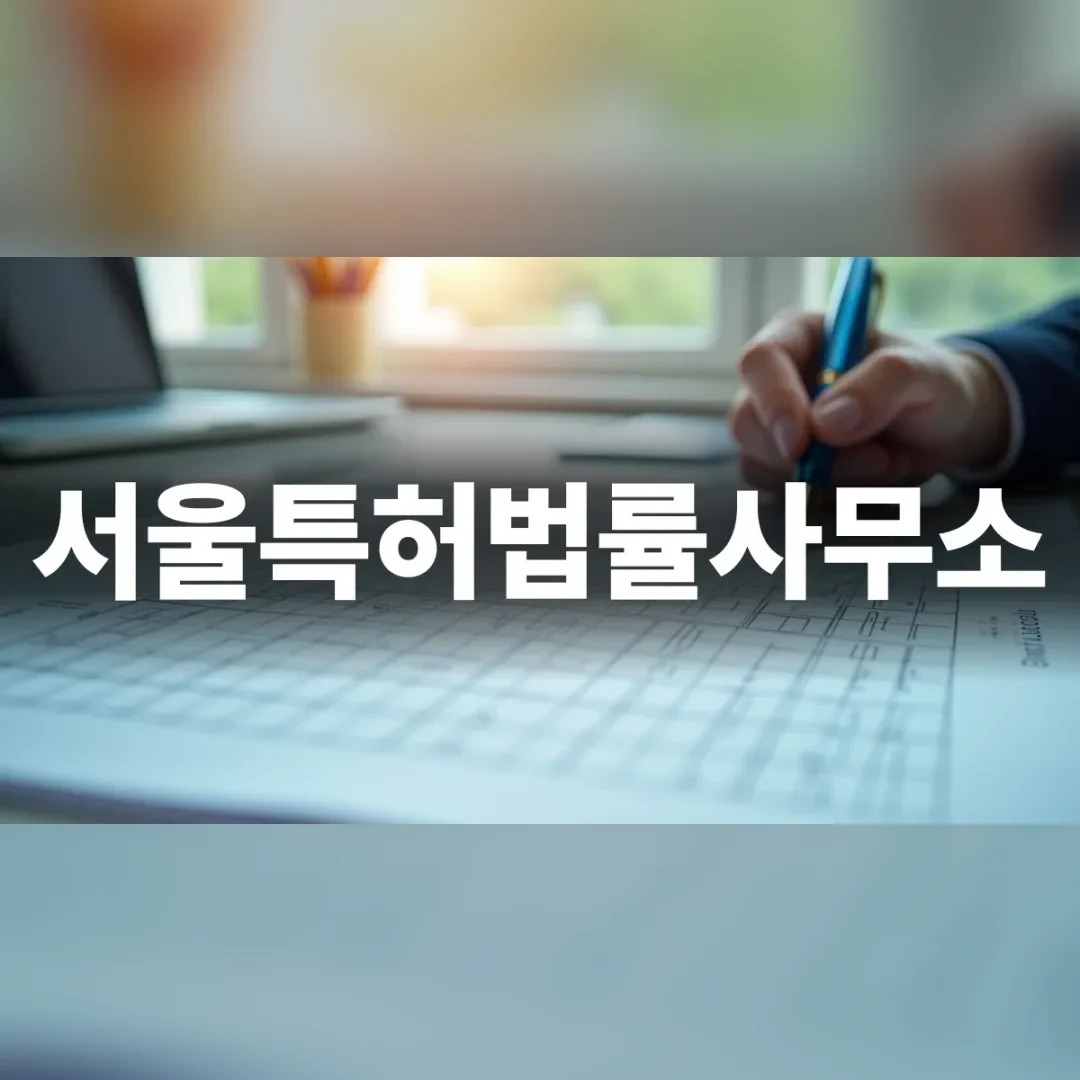 서울특허법률사무소 — 창가 책상에서 도면에 펜으로 작업하는 손