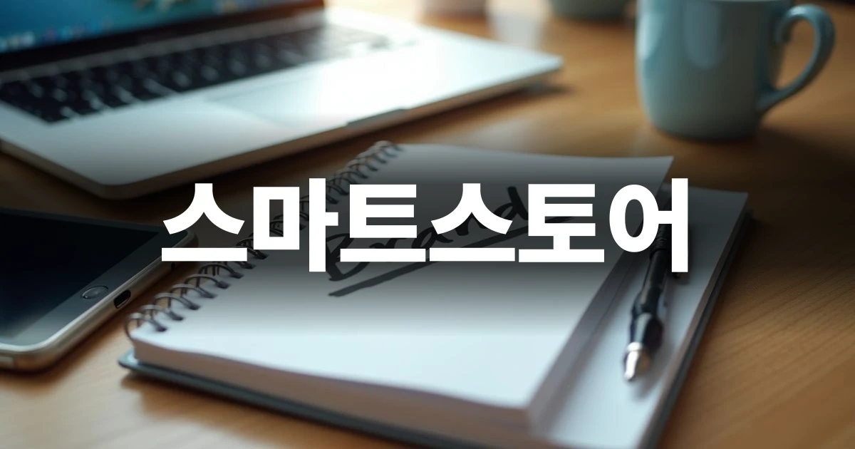 스마트스토어 브랜딩과 상표 검토를 준비하는 책상 위 노트북 화면