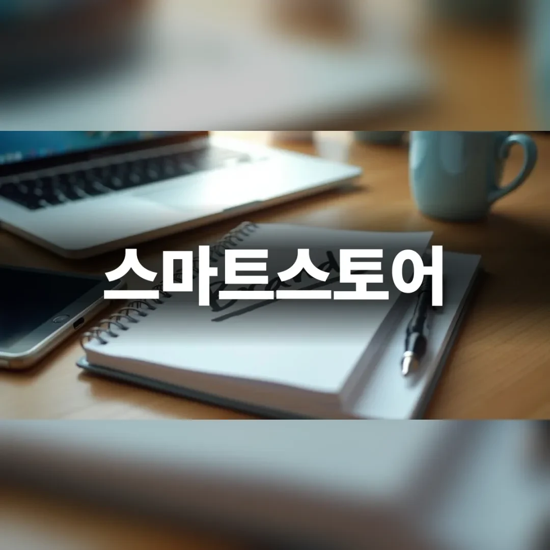 스마트스토어 브랜딩과 상표 검토를 준비하는 책상 위 노트북 화면