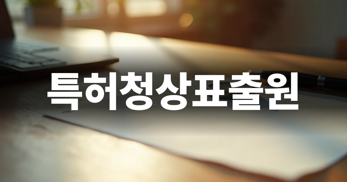 특허청상표출원을 준비하며 서류를 검토하는 모습