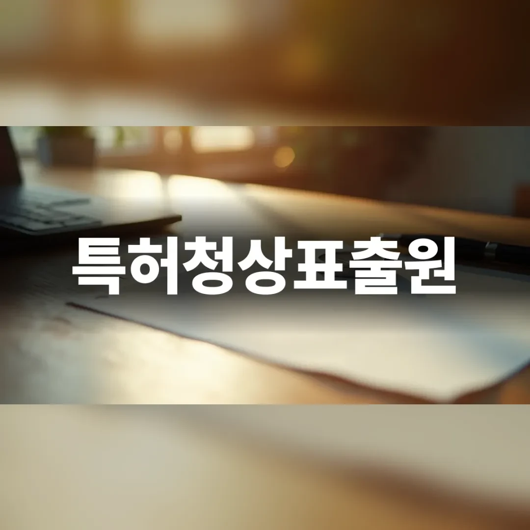 특허청상표출원을 준비하며 서류를 검토하는 모습