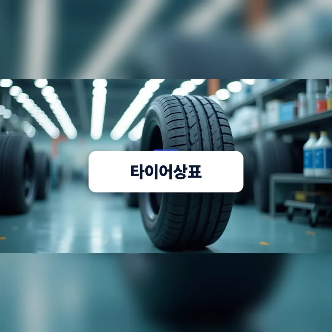 타이어상표 — 신제품 타이어 트레드 홈과 고무 표면을 정밀하게 검수하는 모습
