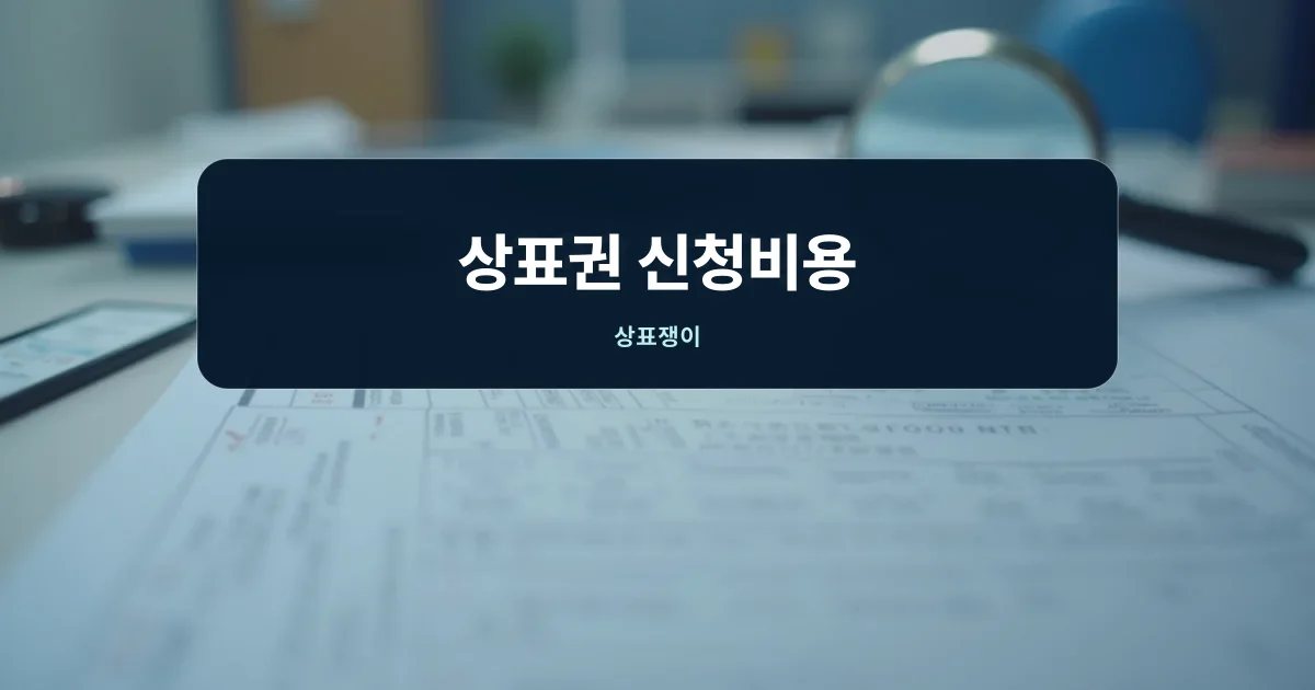상표권 신청비용을 검토하는 출원 서류와 업무 공간