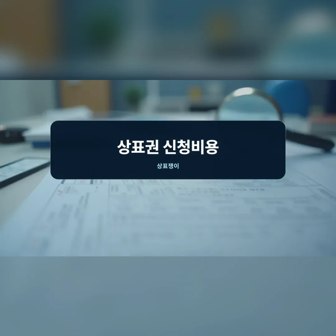 상표권 신청비용을 검토하는 출원 서류와 업무 공간