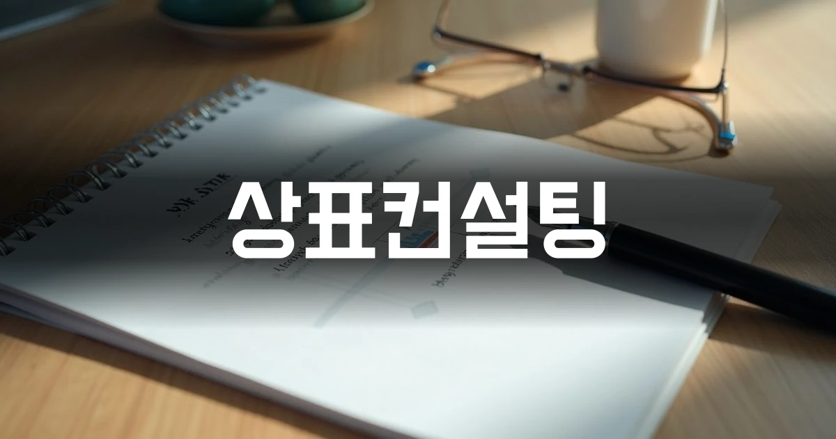 상표컨설팅 개념을 정리하는 깔끔한 책상 위 노트와 필기구