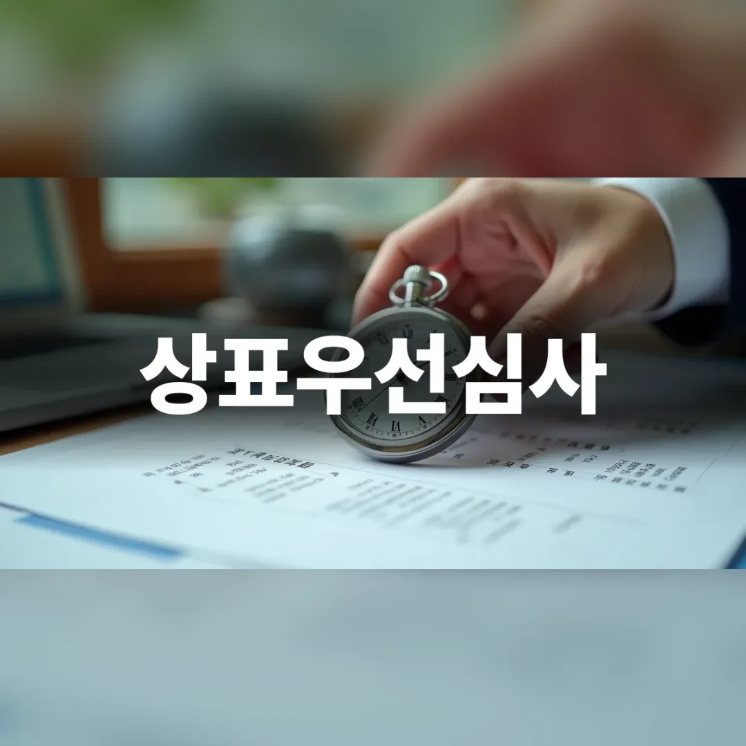 상표우선심사 — 서류 위 회중시계를 집어 드는 손