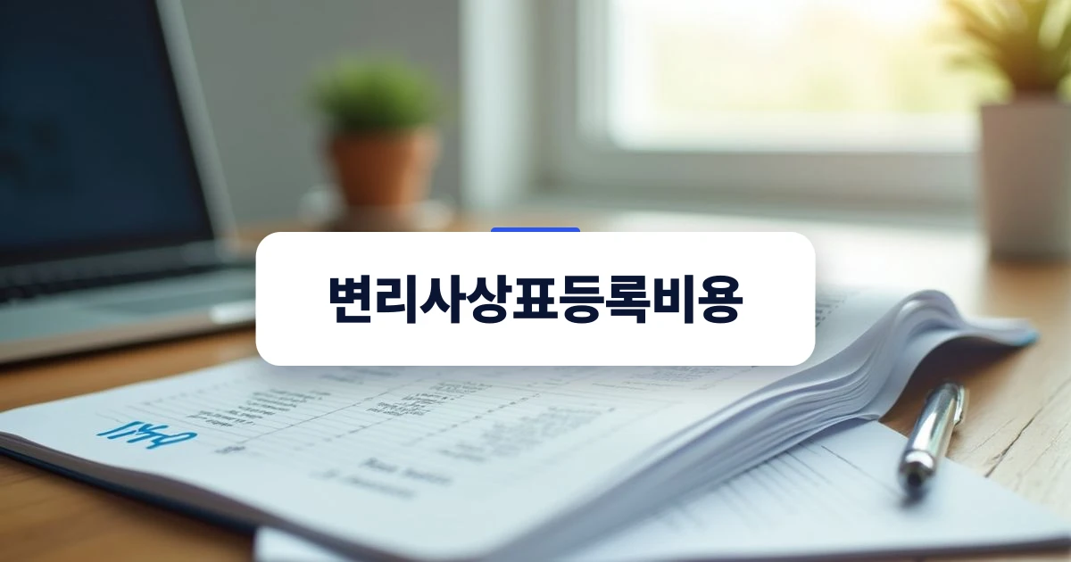 변리사상표등록비용과 예산 구성을 고민하는 사업자를 위한 깔끔한 데스크 위 노트와 펜의 모습