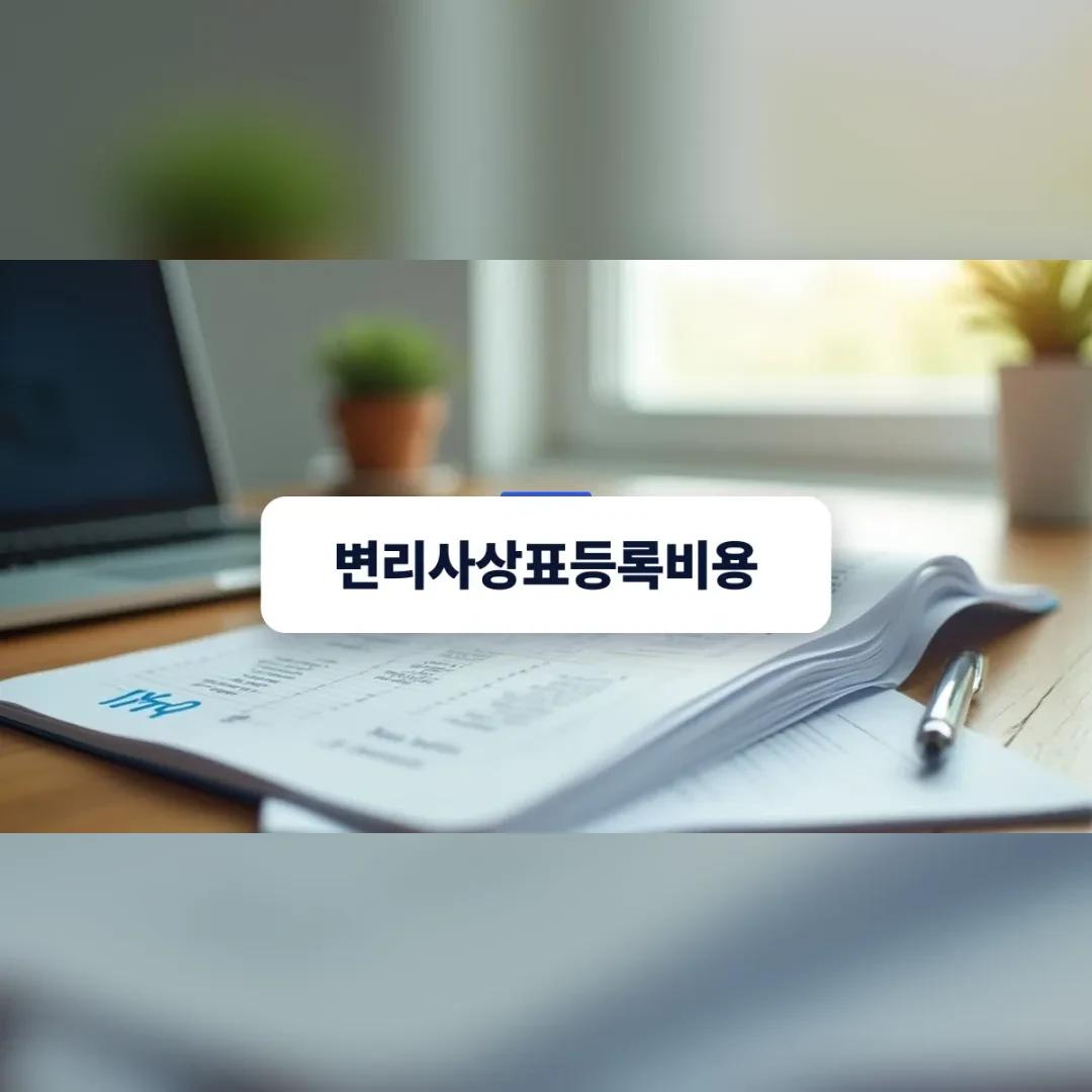 변리사상표등록비용과 예산 구성을 고민하는 사업자를 위한 깔끔한 데스크 위 노트와 펜의 모습