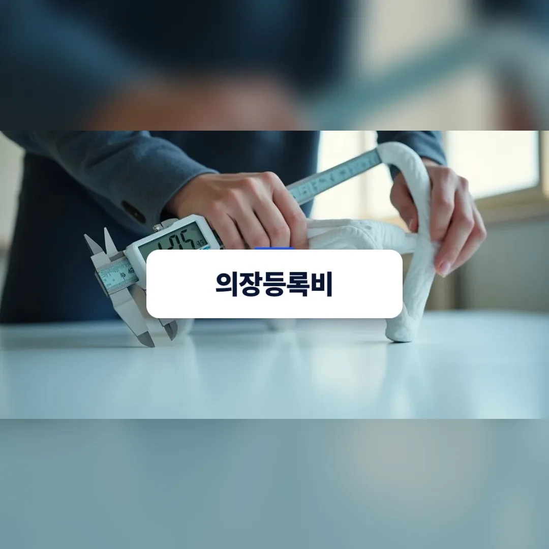 의장등록비 — 디자인 스튜디오에서 의자 시제품의 치수를 측정한 후 의장등록비 예산을 검토하는 한국인 디자이너