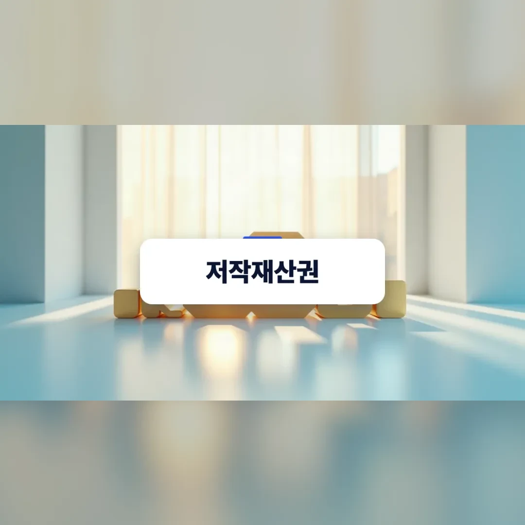 저작재산권 — 햇살이 드는 창가 탁자 위의 나무 블록들