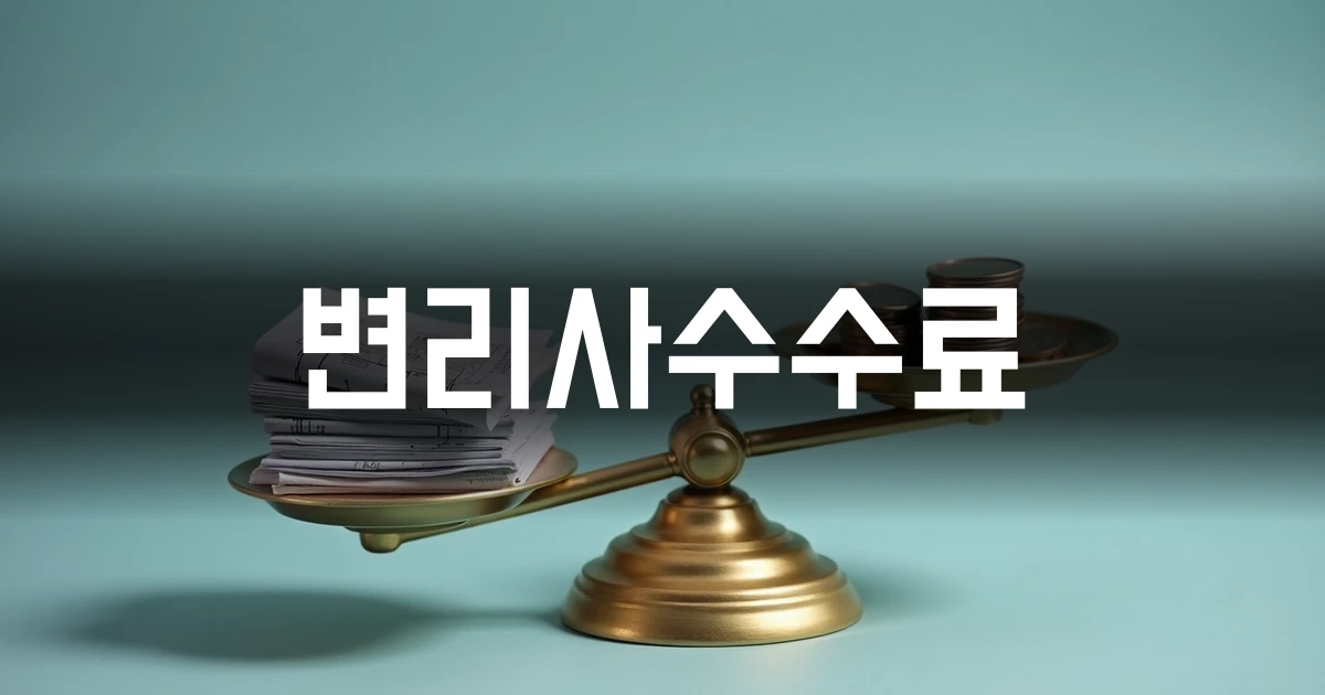 변리사수수료 개념을 설명하는 황동 저울과 서류